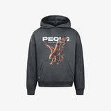 Pequs Eagle Graphic Hoodie Black Washed