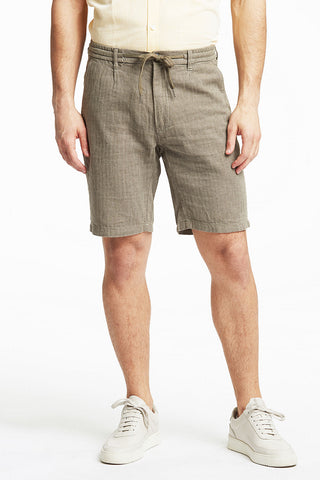 Lindbergh Leinenshort Army Relaxed Fit Army