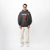 Pequs Eagle Graphic Hoodie Black Washed